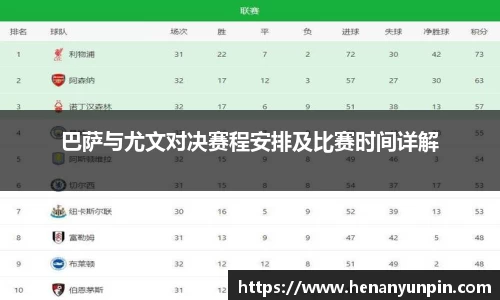 巴萨与尤文对决赛程安排及比赛时间详解